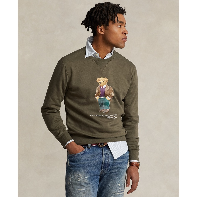 Polo Ralph Lauren Mens Polo Bear Fleece Crewneck Sweatshirt Green Large