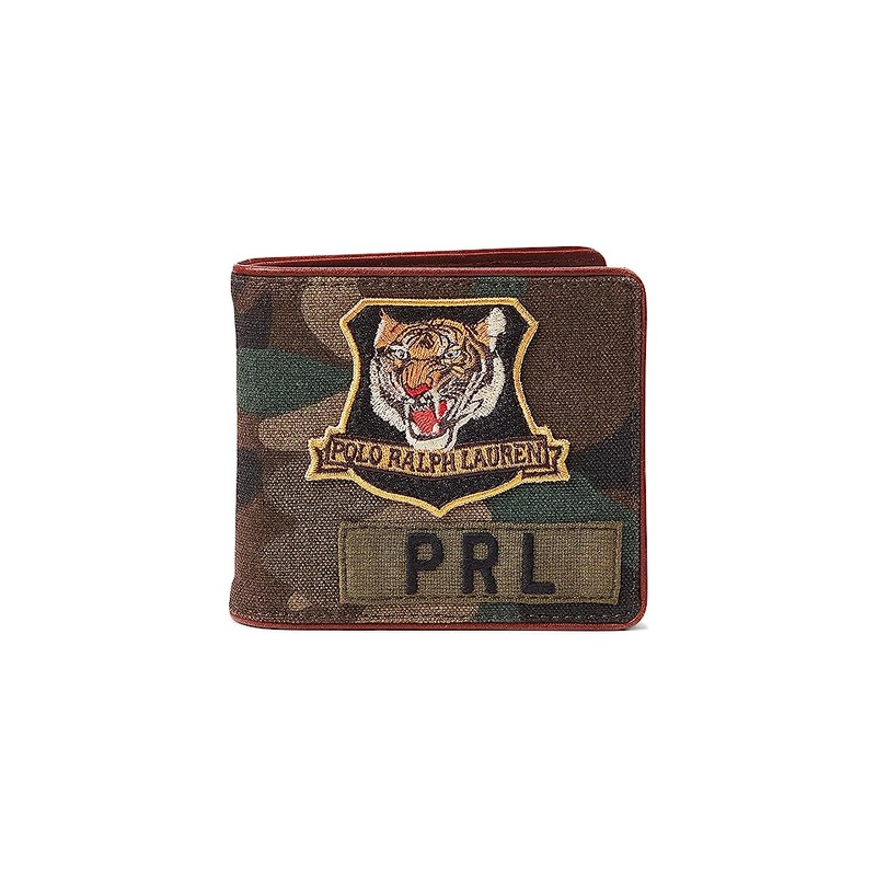 Polo Ralph Lauren Mens Tiger-Patch Billfol Wallet Camo Green