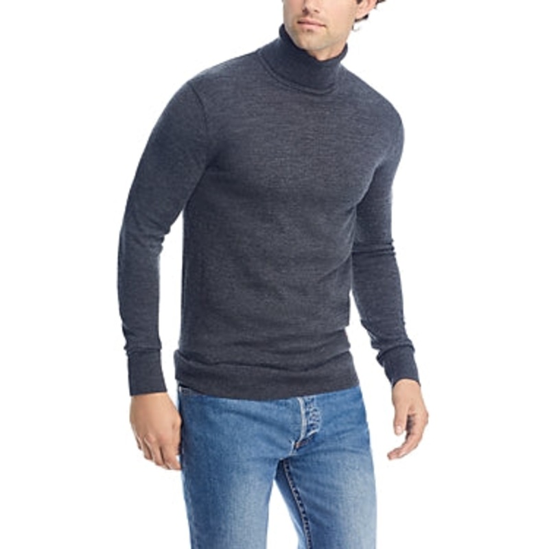 Scotch And Soda Mens Wool Turtleneck Sweater Grey Large