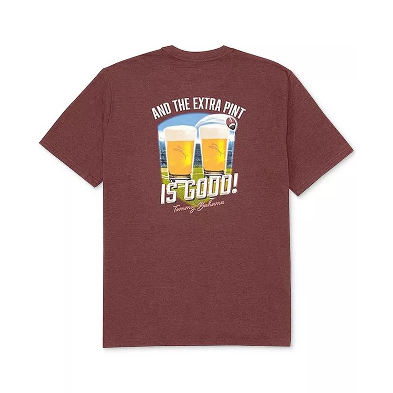 Tommy Bahama Mens Extra Pint Is Good Graph T Shirt 3XL XXL Dark Red