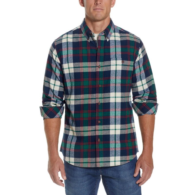 Weatherproof Vintage Mens Button Down Plaid Shirt Duffel Bag Medium
