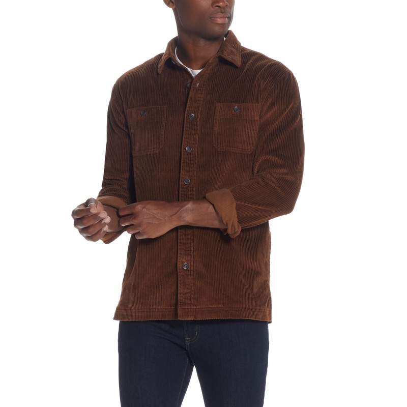 Weatherproof Vintage Weatherproof Vintage Mens Shirt Jacket Wide Caramel Small