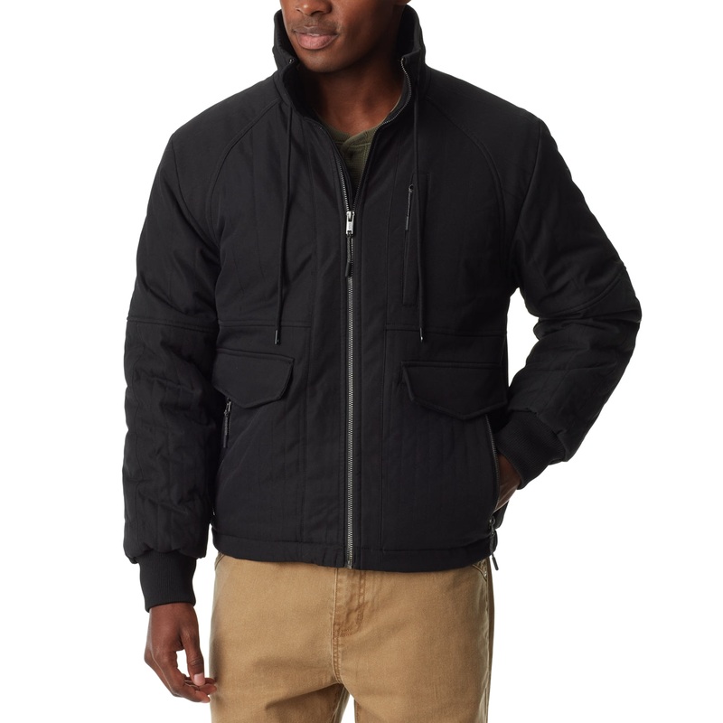 Bass Outdoor Mens Quilted Bomber Jacket Caviar Black 2XL
