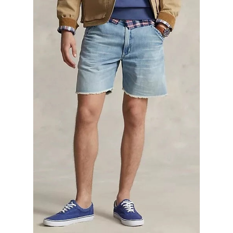 Polo Ralph Lauren Mens Cotton Relaxed Fit Denim Shorts Blue Wiscasset Blue 38
