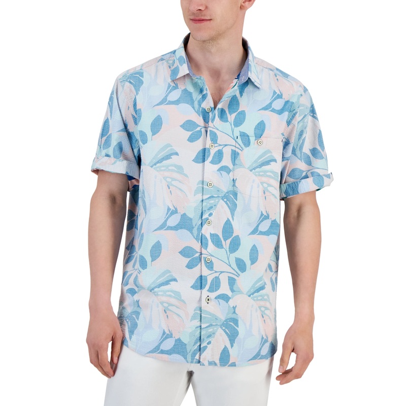 Tommy Bahama Mens Nova Wave Beach Day Blooms Button Down Shirt Pink Pool 3XL