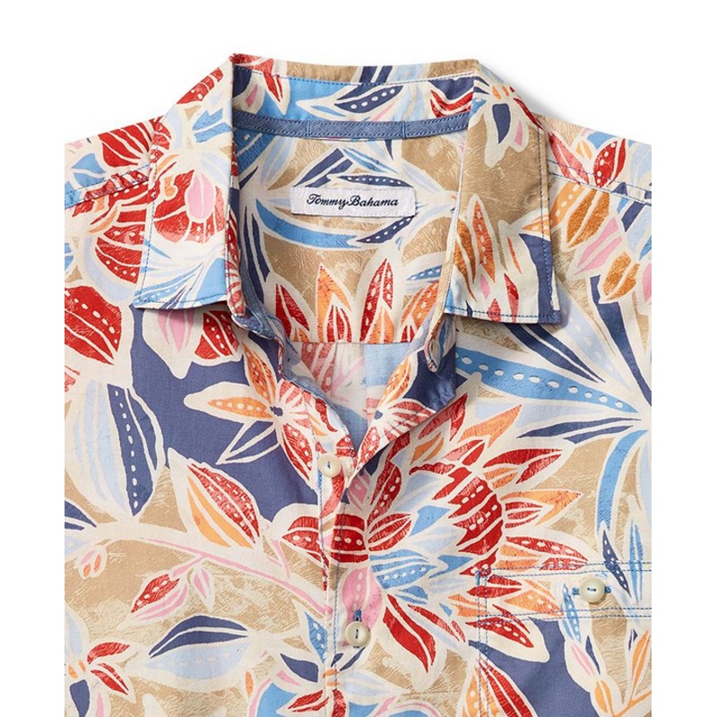 Tommy Bahama Mens Tortola Paloma Floral Button Down Shirt Dockside Blue XL