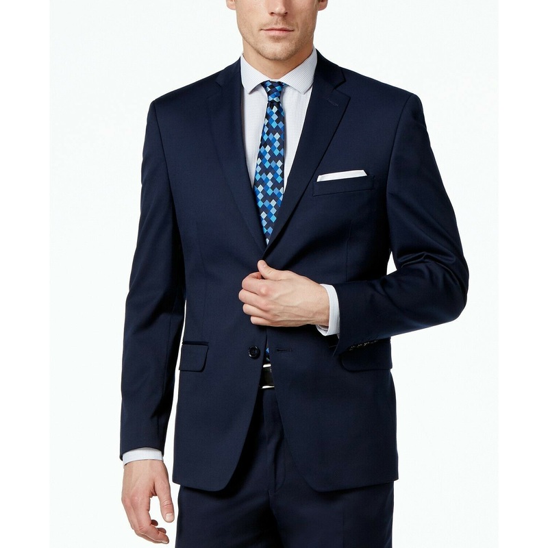 Alfani Men's Stretch Performance Slim-Fit Suit Jacket 42S Navy Blue