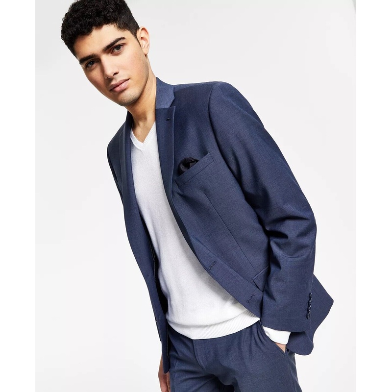 Bar Iii Men's Slim-Fit Solid Suit Jacket Blue 42R