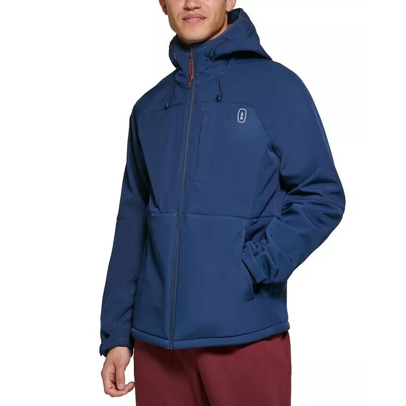 BASS OUTDOOR Men's Firebird Hooded Softshell Rain Jacket XL Blue