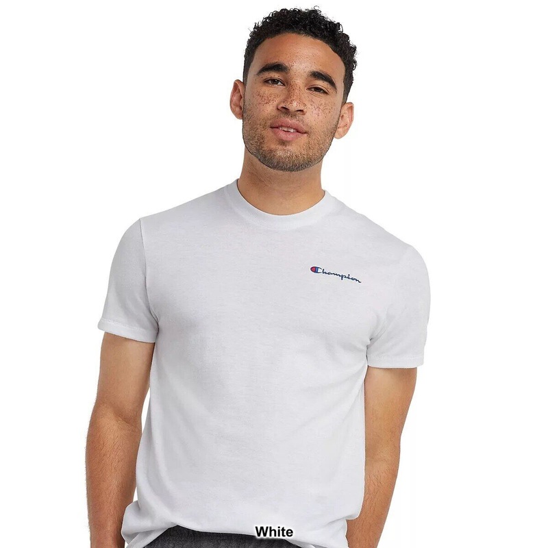Champion Men's Champion Powerblend TShirt Embroidered Script Logo White Large