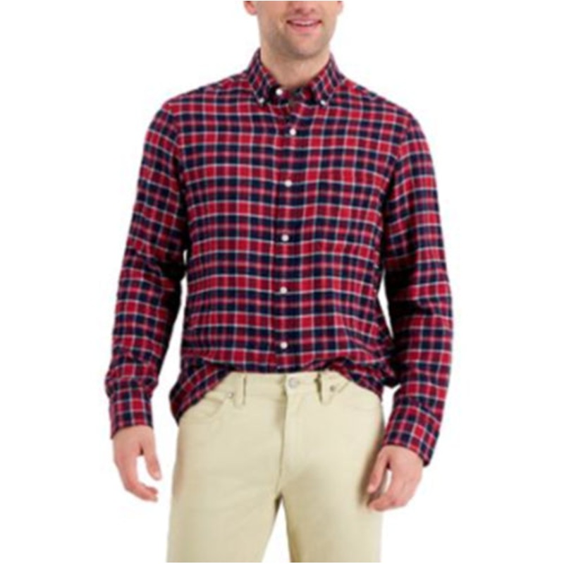 Club Room Men's Buffalo Plaid Button Down Shirt Red Blue Combo 2XL