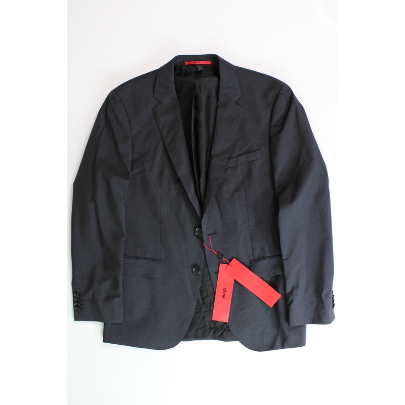 HUGO BOSS Boss Men's Modern-Fit Wool Suit Jacket Dark Grey 36R