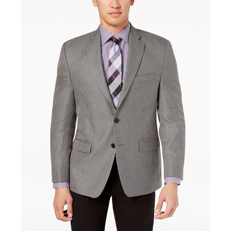 Lauren Ralph Lauren Classic-Fit Ultraflex Patterned Sport Coat 42R Grey