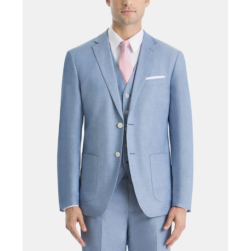 Lauren Ralph Lauren Men's Chambray Sport Coat 48R Blue UltraFlex Classic-Fit