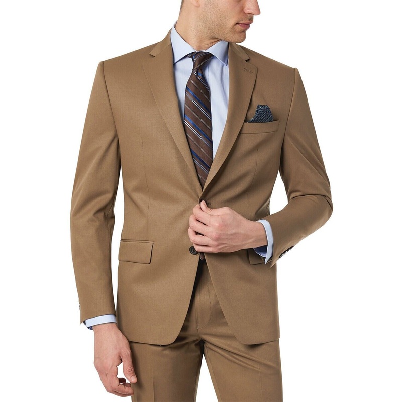 Lauren Ralph Lauren Men's Classic-Fit Wool Stretch Suit Jacket 46L Taupe