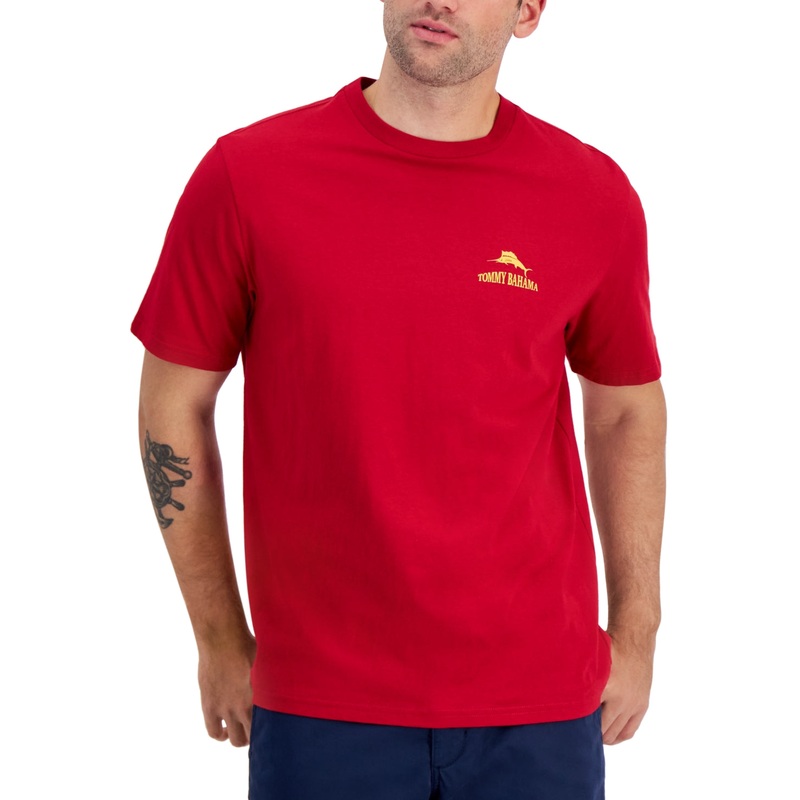 Tommy Bahama Mens Primary Steakholder Short Sleeve T Shirt Jester Red Medium