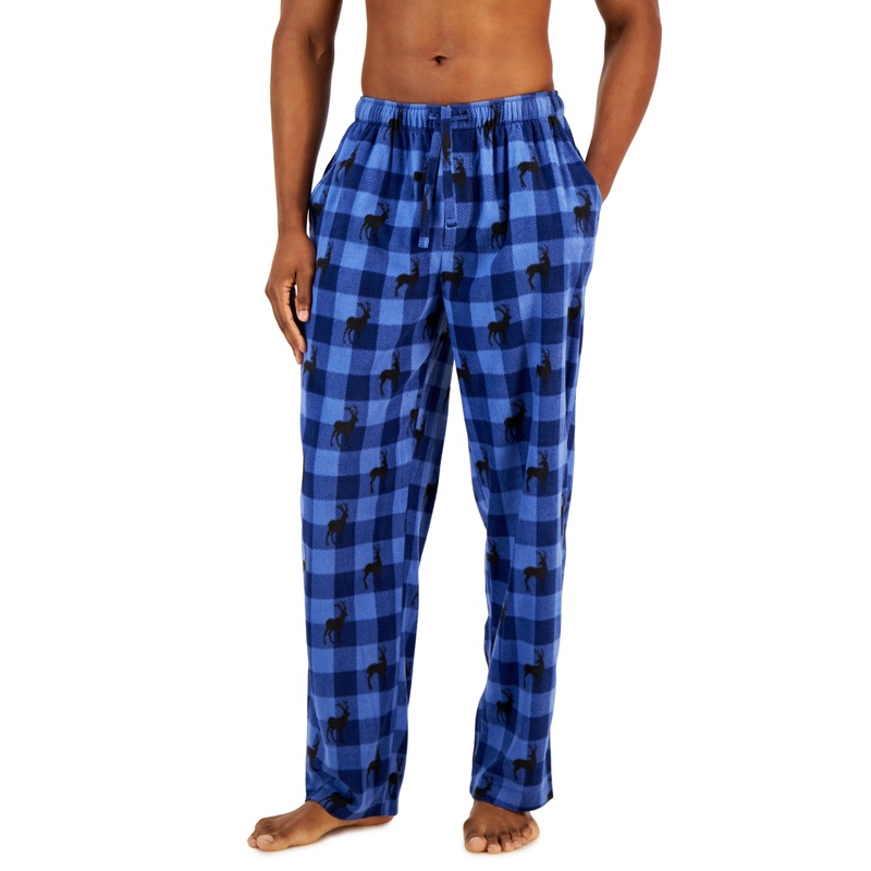 Club Room Men's Fair Isle Fleece Pajama Pants Red XXL