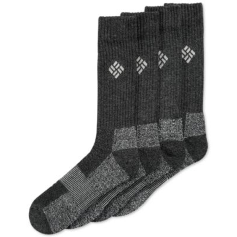 Columbia Men's 4 Pack Moisture Control Cushioned Crew Socks Black 6 to 12