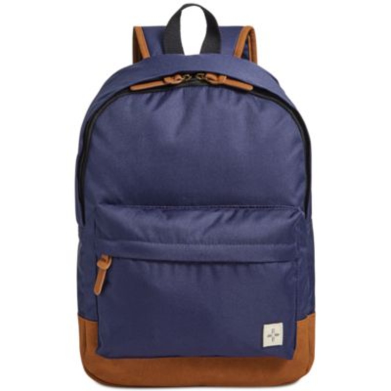 Sun Stone Riley Mens Canvas Colorblocked Backpack Blue