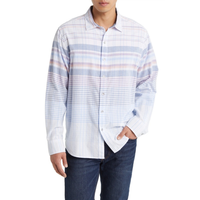 Tommy Bahama Men's Coastline Cord Horizon Lines Button Down Shirt White 3XL