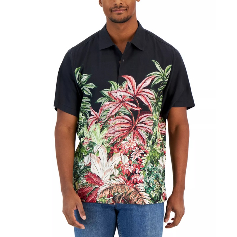 Tommy Bahama Midnight Haven Button Down Shirt Black Large
