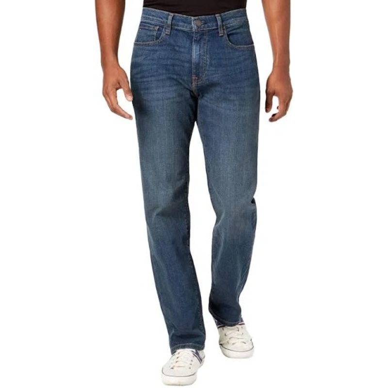 Tommy Hilfiger Mens Relaxed Stretch Jeans Oscar Dark Wash Blue 32 x 32