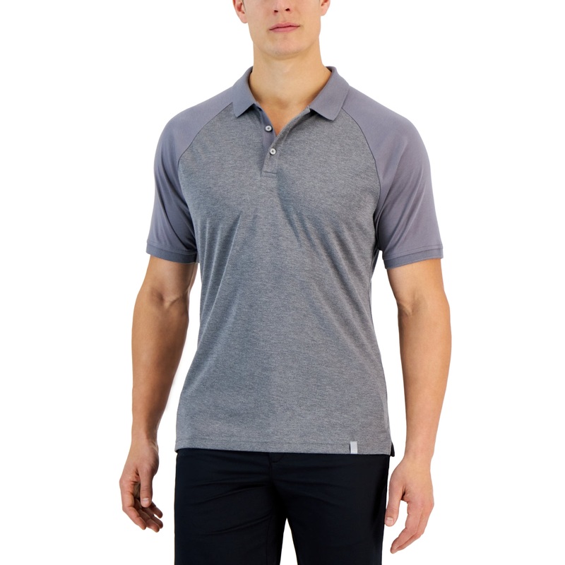 Alfani Men's AlfaTech Short Sleeve Polo Shirt Shark Grey Large