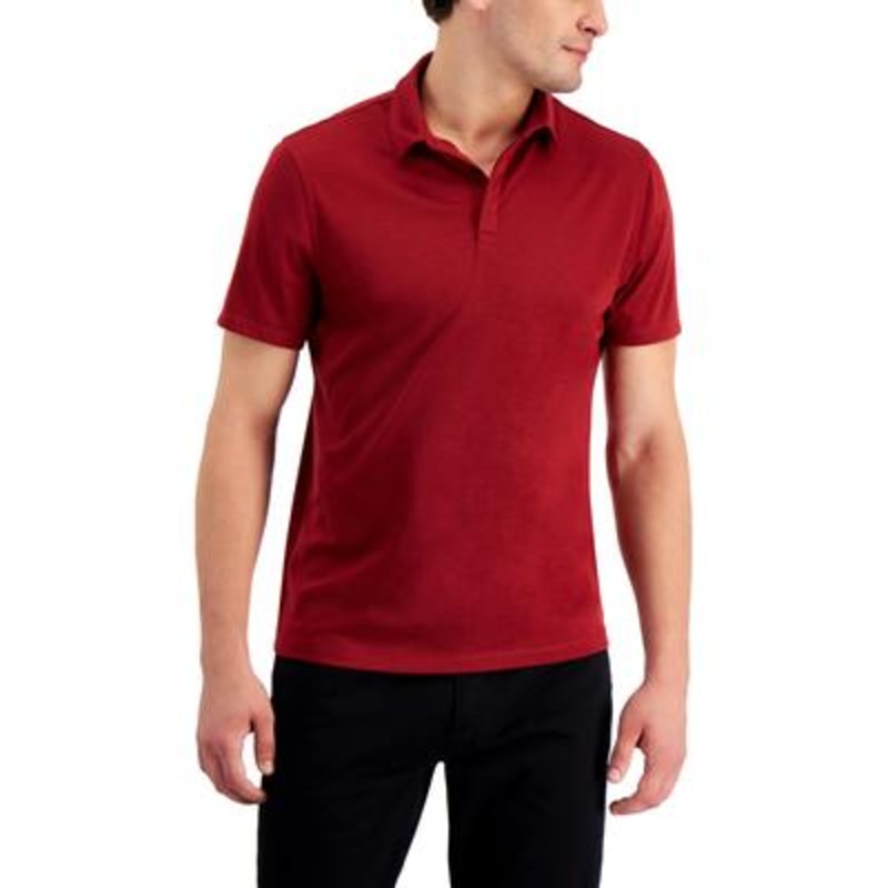 Alfani Men's AlfaTech Stretch Solid Polo Shirt Merlot Red Small