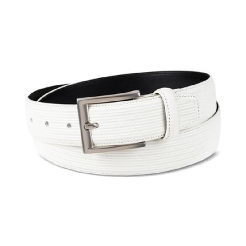 Alfani Men's Faux Suede Belt White Ivory XL