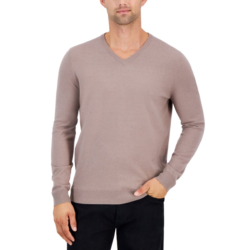 Alfani Men's Solid Crewneck Sweater Wall Street Grey XL