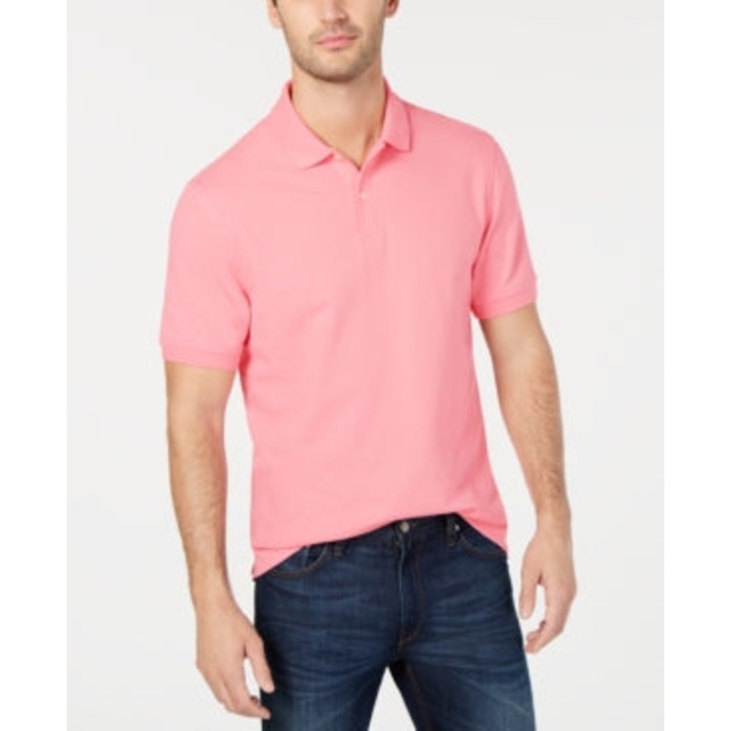 Club Room Men's Classic Fit Performance Stretch Polo Shirt Pink Sky Large