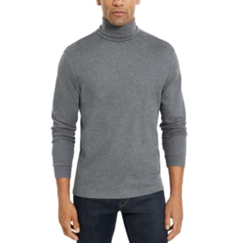 Club Room Men's Solid Turtleneck Shirt Charcoal Grey XL