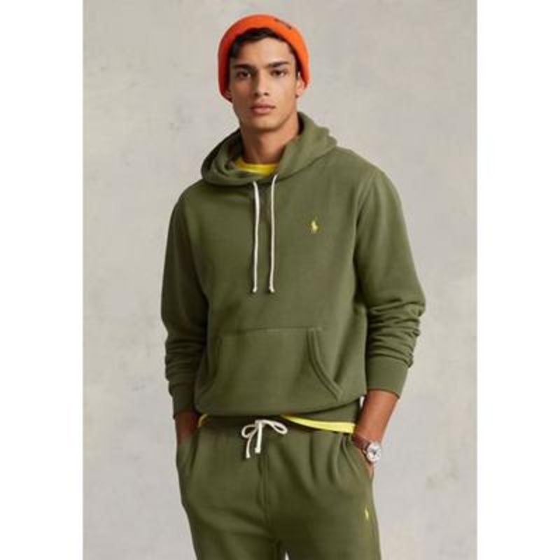 Polo Ralph Lauren Mens Pullover Fleece Hoodie Sweater Green Large