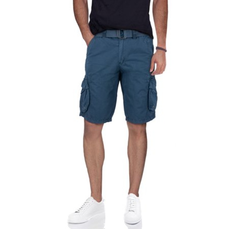Raw X Men's Belted Double Pocket Cargo Shorts  Majolica Blue 44