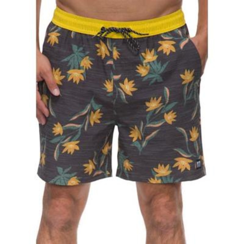 Reef Men's Trenton Board Shorts Caviar Black Combo Medium