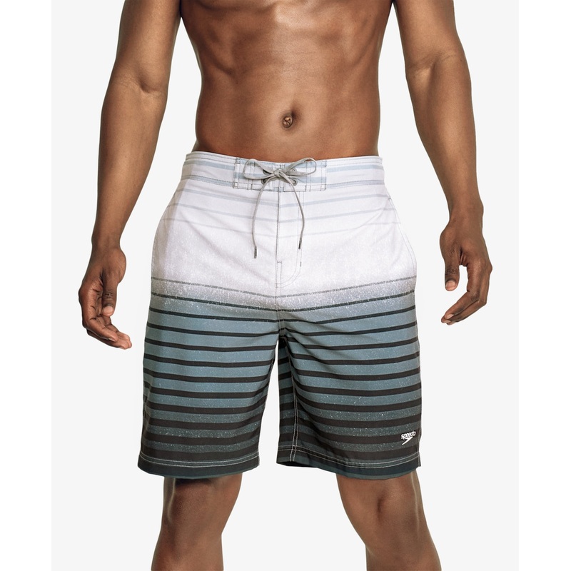 Speedo Men's Ombre Spray Bondi Board Shorts Grey White Large
