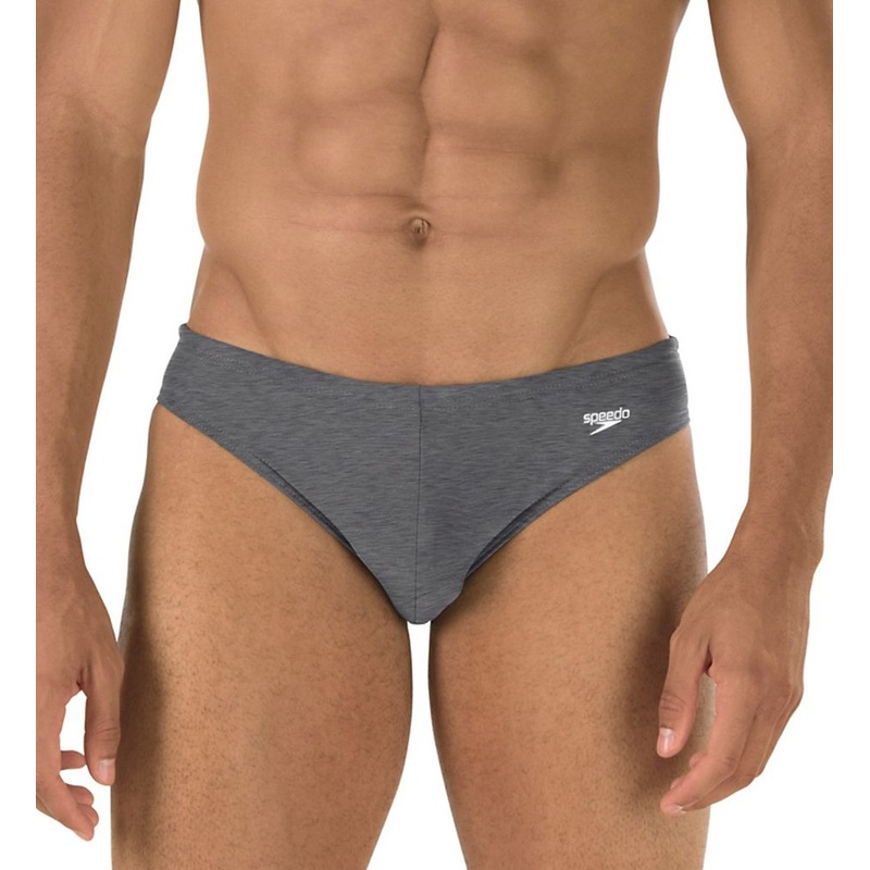 Speedo Mens Solar 1 Inch Swim Brief Grey Size 32