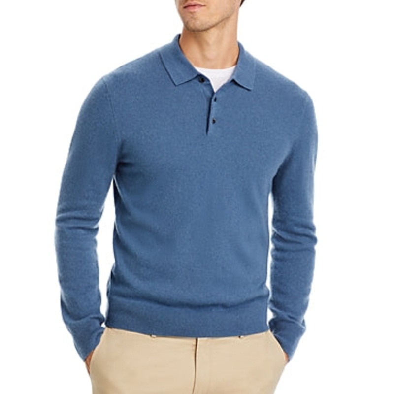 The Men's Store  Cashmere Three Button Polo Sweater