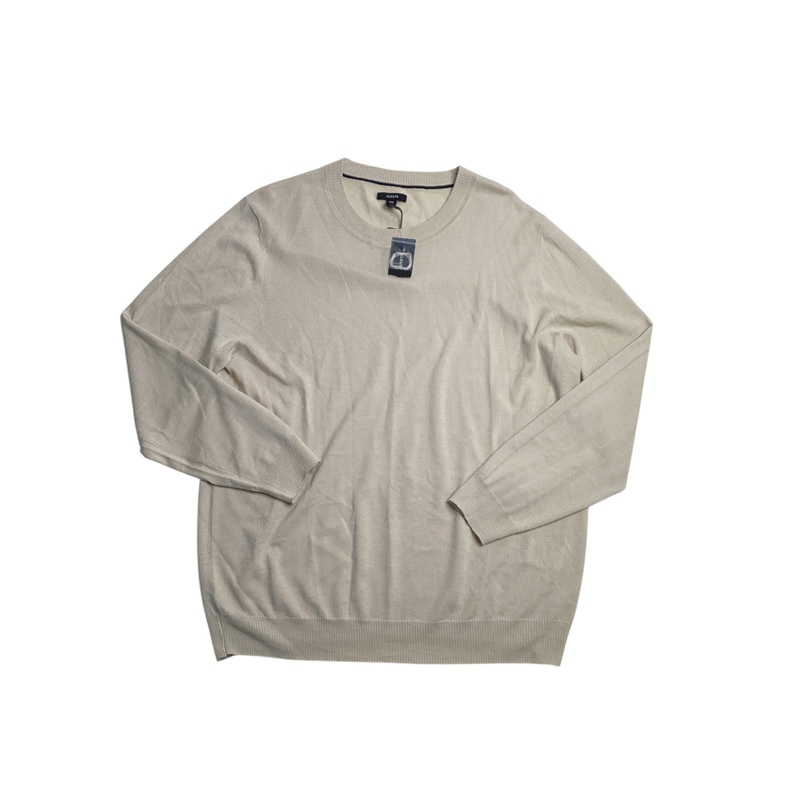 Alfani Men's Long Sleeve Crewneck Merino Sweater Brown Rice Large