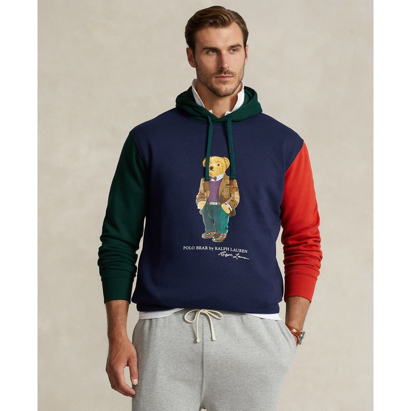 Polo Ralph Lauren Mens Big & Tall Bear Fleece Hoodie Sweatshirt 3XB Navy Blue
