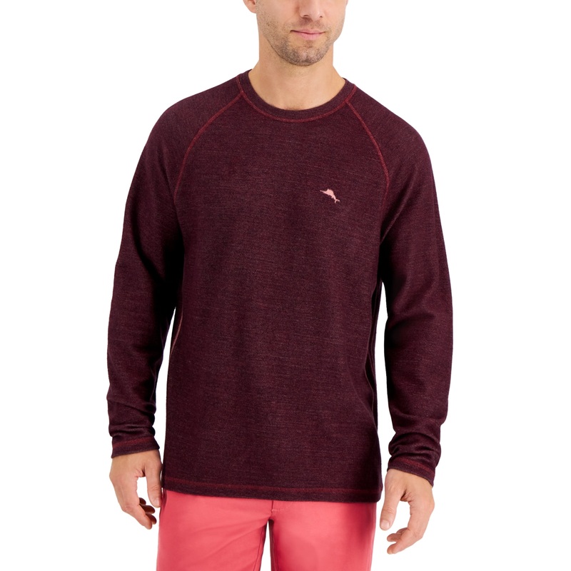Tommy Bahama Men's Bayview Sweater Cherry Stone Red XL