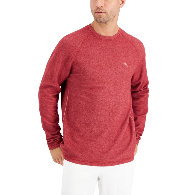 Tommy Bahama Men's Bayview Sweater Ginger Heather Red XL