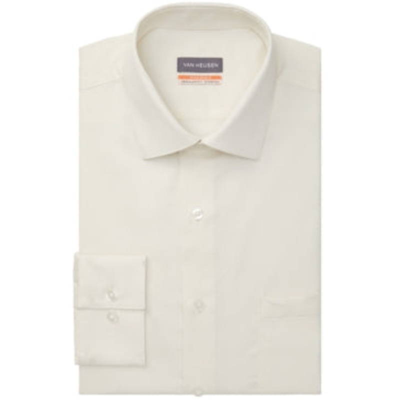 Van Heusen Men's Stain Shield Regular Fit Dress Shirt Beige 15 15.5 34 35