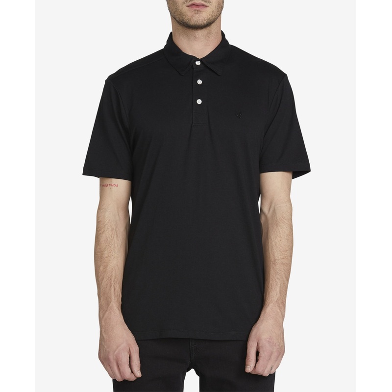 Volcom Mens Banger Short Sleeve Polo Shirt Tinted Black XL