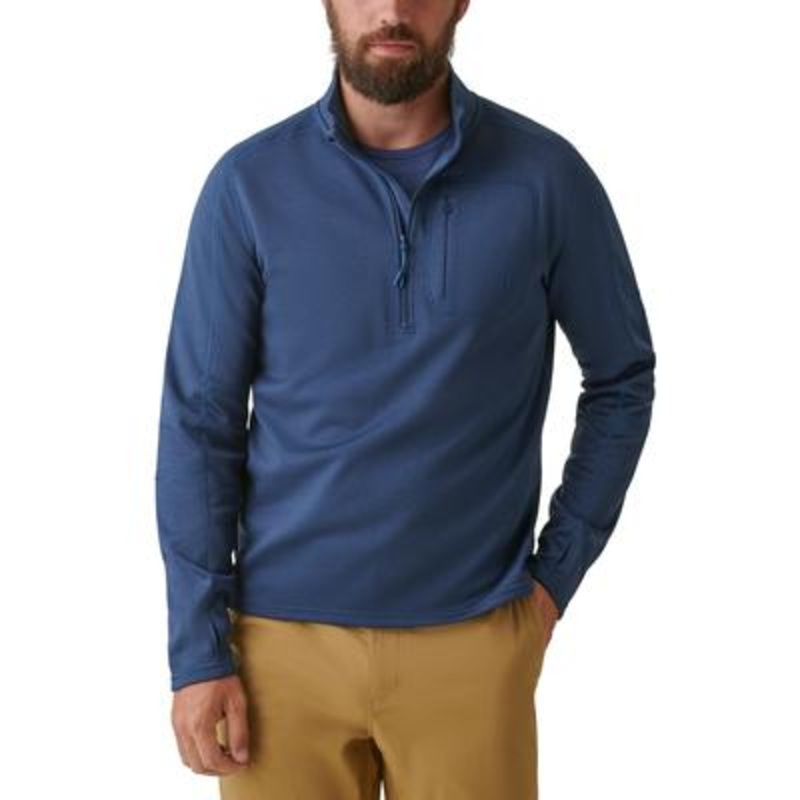 Bass Outdoor Men's Blaze Quarter Zip Pullover Sweatshirt XXL 2XL Blue