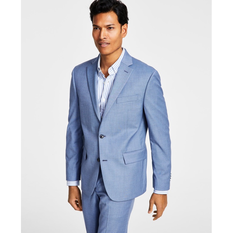 Ben Sherman Men's Skinny Fit Stretch Sport Coat Blazer Blue Sharkskin 36S