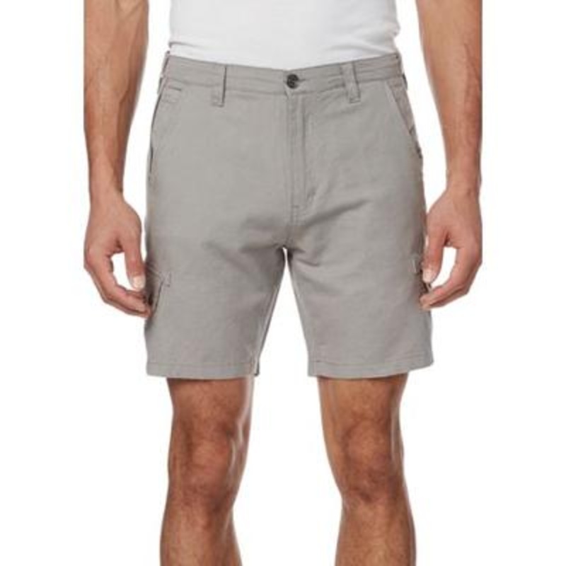 BUFFALO DAVID BITTON Men's Linen Twill Havane Cargo 8" Shorts Size 36 Grey