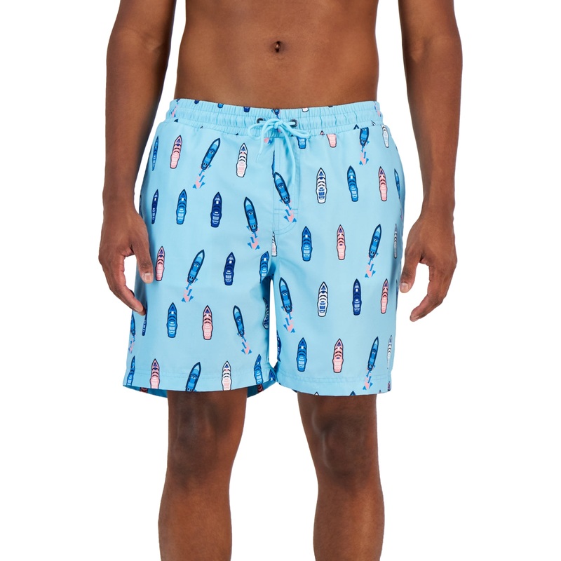 Club Room Men's Wave Catchers Swim Trunks Blue Large