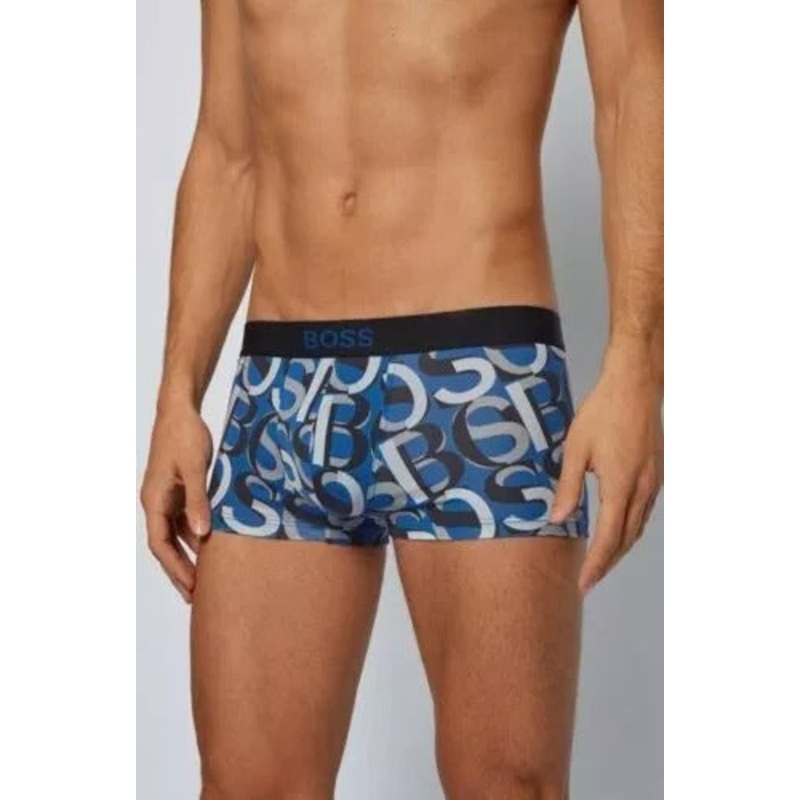 Hugo Boss Mens Boxer Brief Trunks Blue Size Medium