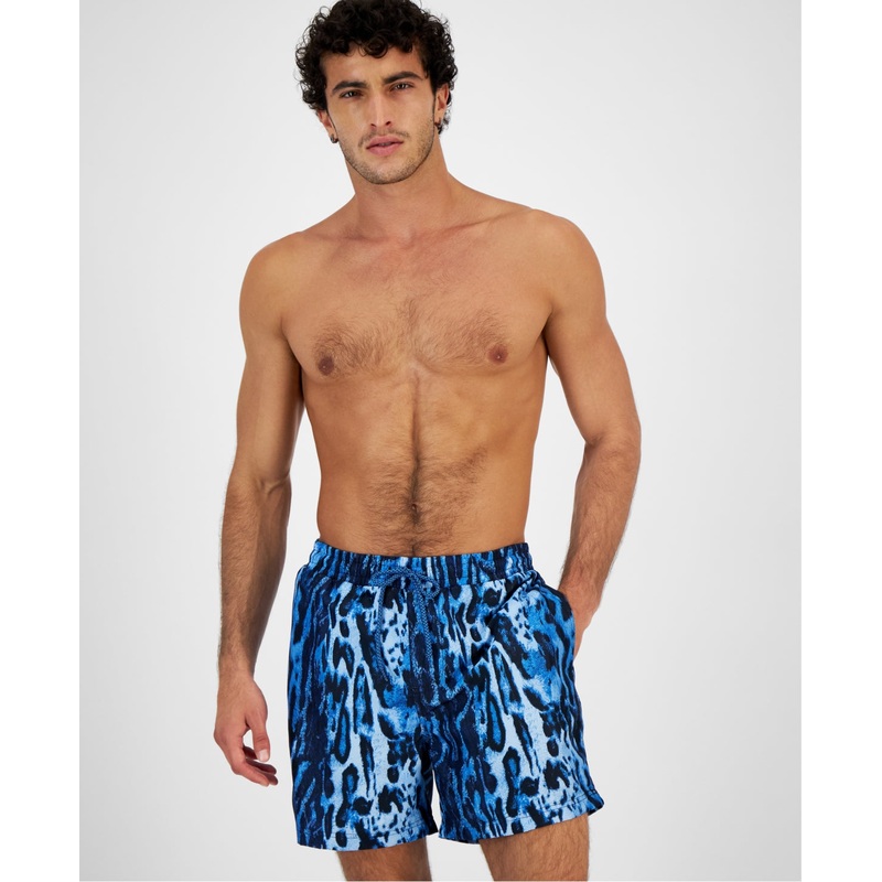 I.N.C. International Concepts Men's Ocelot Volley Swim Trunks Blue Small